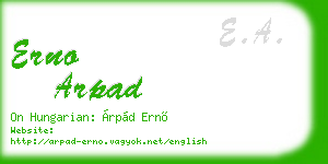 erno arpad business card