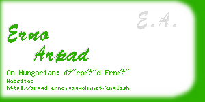 erno arpad business card